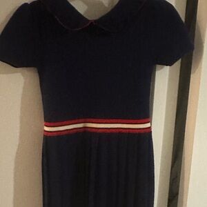 Authentic Gucci Kids Dress in Navy with Red and White Stripes